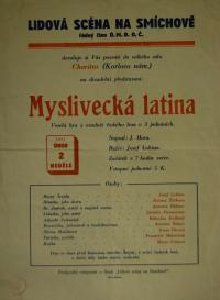 Praha-Smíchov, Lidová scéna, Myslivecká latina - plakát, 1941