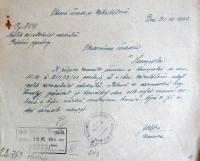 Mikulášov, oznámení Obecního úřadu Mikulášov o spolkové činnosti v obci, 1943