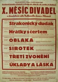 Klamoš, X. měsíc divadel – plakát přehlídky, 1954
