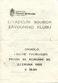 Praha-Nové Město, Automobilové závody, Večer slovanských autorů - program, 1955