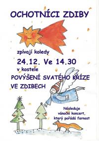 Zdiby, Ochotníci, Adventní zpívání - plakát, 2014