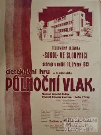 Sloupnice, Sokol, Půlnoční vlak - plakát, 1933