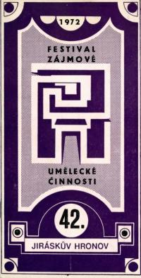 Hronov, CP 42. Jiráskův Hronov, programová brožura, 1972