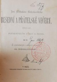Boleslavský J. M., Besední a přátelské večery IV. tit. str. 1899