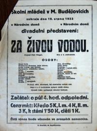 Moravské Budějovice, děti, Za živou vodu - plakát, 1923