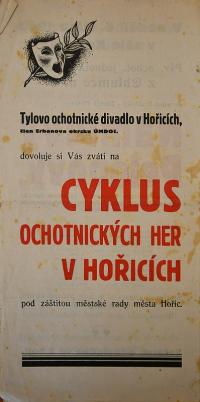 Hořice, Cyklus ochotnických her - propgram, 1940