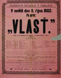 Čáslav, JDO Dusíkovo divadlo, Vlast - plakát, 1882