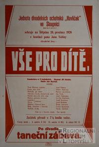 Horní Sloupnice, Havlíček, Vše pro dítě - plakát, 1926