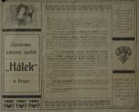 Praha-Nové Město, Čtenářsko zábavní spolek Hálek,Trilby - čl. historie souboru, 1904