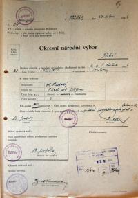 Třebíč, Okresní národní výbor, povolování představení, 1946