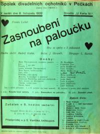 Pečky, Tyl, Zasnoubení na paloučku - plakát, 1932