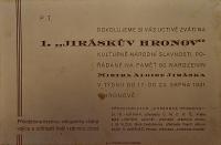 Holice, Klicpera, Jiráskův Hronov - pozvánka, 1931
