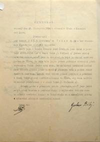 Kamenice nad Lipou, Okresní úřad, protokol výslechu sepsaný s hostinským ve Vodné o provozování divadla, 1934