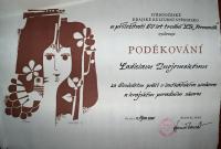 Kutná Hora, Permoník, diplom StčKKS Ladislavu Znojemskému, 1980