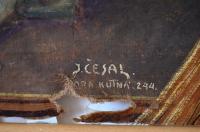 Trnávka, sál hostince, torzo opony, detail, Jan Česal, asi 30.léta 20.století