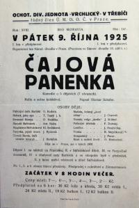 Třebíč, Vrchlický, Čajová panenka - plakát, 1925