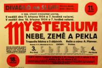 Praha-Nové Město, Vyšehrad, Mysterium nebe, země a pekla, v Divadle Na Slupi - plakát, 1934