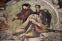 Karlovy Vary, Městské divadlo, detail opony, autoři