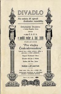 Cedar Rapids, Ochotnické družstvo, Pro vlajku československou - program,, 1928