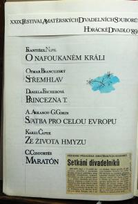 Jihlava, Festival amatérských divadelních souborů OP - program, 1989