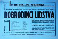 Pelhřimov, Tyl, Dobrodinci lidstva - plakát, 1933
