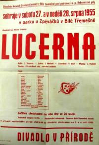 Bílá Třemešná, Divadelní kroužek Osvětové besedy, Lucerna (Jirásek), v přírodě v parku U Zpěváčků, 1955