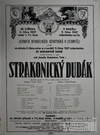 Litomyšl, JDO, Strakonický dudák - plakát, 1927