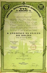 Záhřeb, Česká beseda, Českoslovesnká obec, pamětní list, 1933