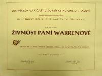 Žiželice, Tyl, Diplom za účast v IX. Měsíci divadel, Živnost paní Warrenové, 1951