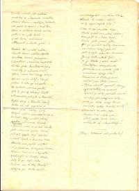 Vysoké n.J. Dopis K.V. Raise s přílohou básně pro živý obraz srazu rodáků 1885. Pověst o původu města Vysokého nad Jizerou, Rkp 8 s.   