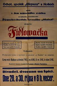 Holice, Klicpera, Fidlovačka - plakát, 1932