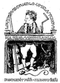 Praha-Vinohrady, Umělecká výchova, malíř Ota Bubeníček nakreslil kolegu Víta Skálu, 1924