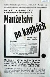 Brandýs nad Labem, Rodičovské sdružení, Manželství po kapkách, leták, 1937