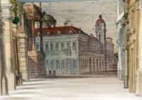  Litomyšl, zámecké divadlo, scéna město, Platzer