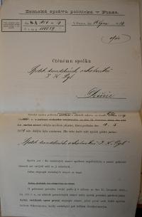 Jičín, Tyl, evidence spolku, 1919