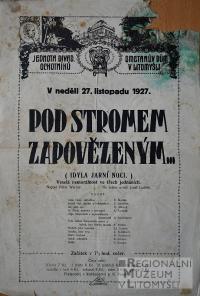 Litomyšl, JDO, Pod stromem zapovězeným - plakát, 1927