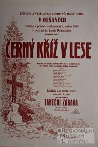 Olšany, Hasiči, Černý kříž v lesa - plakát, 1934