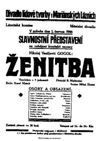 Mariánské Lázně, DLT, Ženitba - plakát 1946