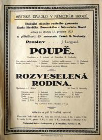 Havlíčkův Brod, Gymnázium, Poupě - Rozveselená rodina - plakát, 1925