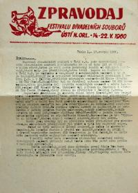 Ústí nad Orlicí, Kociánovo Ústí 1960, Zpravodaj festivalu