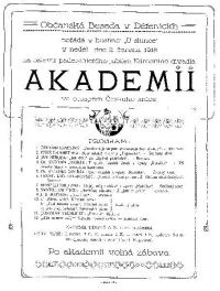 Dětenice, obč. beseda, akademie k 50 letům ND, 1918 - plakát