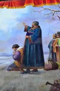 Machovská Lhota, detail opony Odchod J. A. Komenského z Čech, 192x