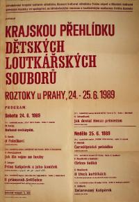 Roztoky u Prahy, KP dětských loutkářských souborů, plakát, 1989