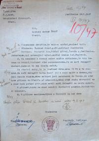 Jevišovice, Březina, zápis z valné hromady, 1947