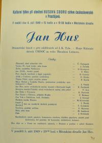 Prostějov, Mahenův okrsek ÚMDOČ, Jan Hus - plakát, 1949