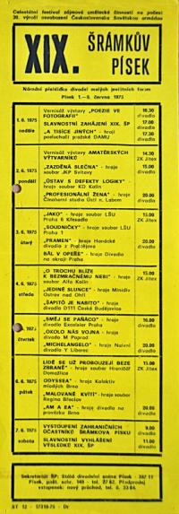 Písek, Šrámkův Písek, programový plakát, 1975