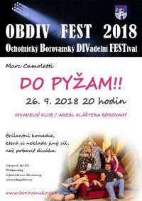 Borovany, OBDIV FEST, Brloh, Ochotnická jednota, Do pyžam - plakát, 2018