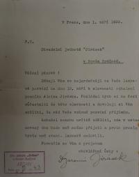 Nový Bydžov, Jirásek, Korespondence souboru