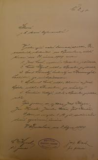 Budislav, SDO, oznámení o valné hromadě a volbě funkcionářů, 1909