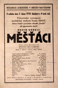 Praha, Soubor SDDOČ, Měšťáci - plakát, 1936